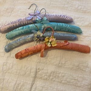 Hangers Vintage , Set of Colorful Satin Padded Hangers